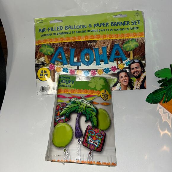 10 Piece Luau Hawaiian Hawaii Party Decorations Banner Balloons - Picture 10 of 13